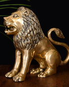 Brass Lion Statue (16 Inch)