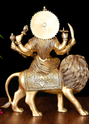 Brass Goddess Durga Superfine Idol (16.5 Inch)