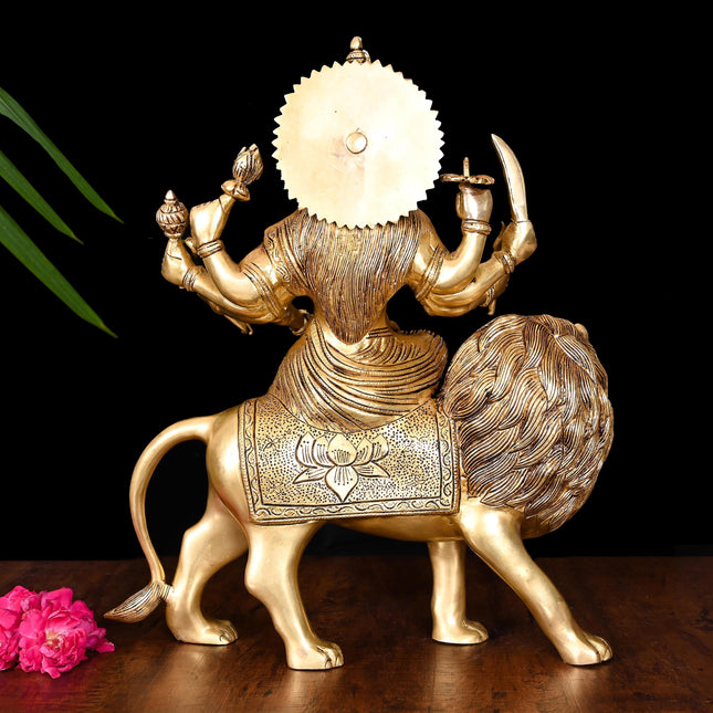 Brass Goddess Durga Superfine Idol (16.5 Inch)