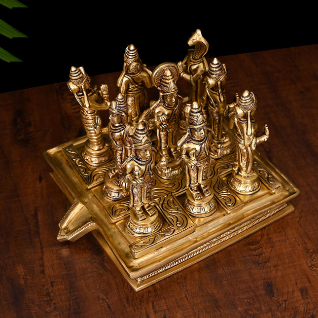 Brass Superfine Navagraha Idols Set (7 Inch)