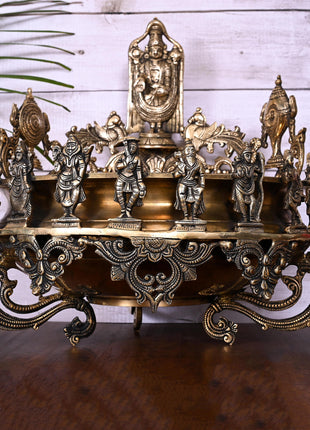 Brass Traditional Dashavatar/Vishnu Avatar Urli (16.5 Inch)