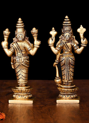Brass Vishnu Lakshmi Set (5 Inch)