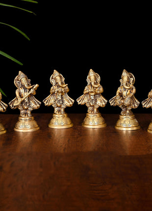Brass Musical Ganesha Set (6 Inch)