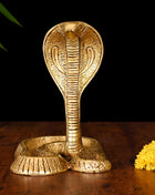 Brass Shivalinga Naaga Figurine (7 Inch)