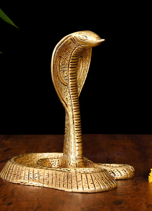 Brass Shivalinga Naaga Figurine (7 Inch)