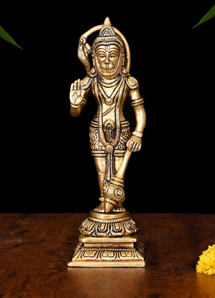 Brass Standing Hanuman Idol (9.5 Inch)