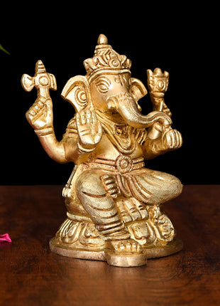 Brass Superfine Ganesha Idol (4.8 Inch)
