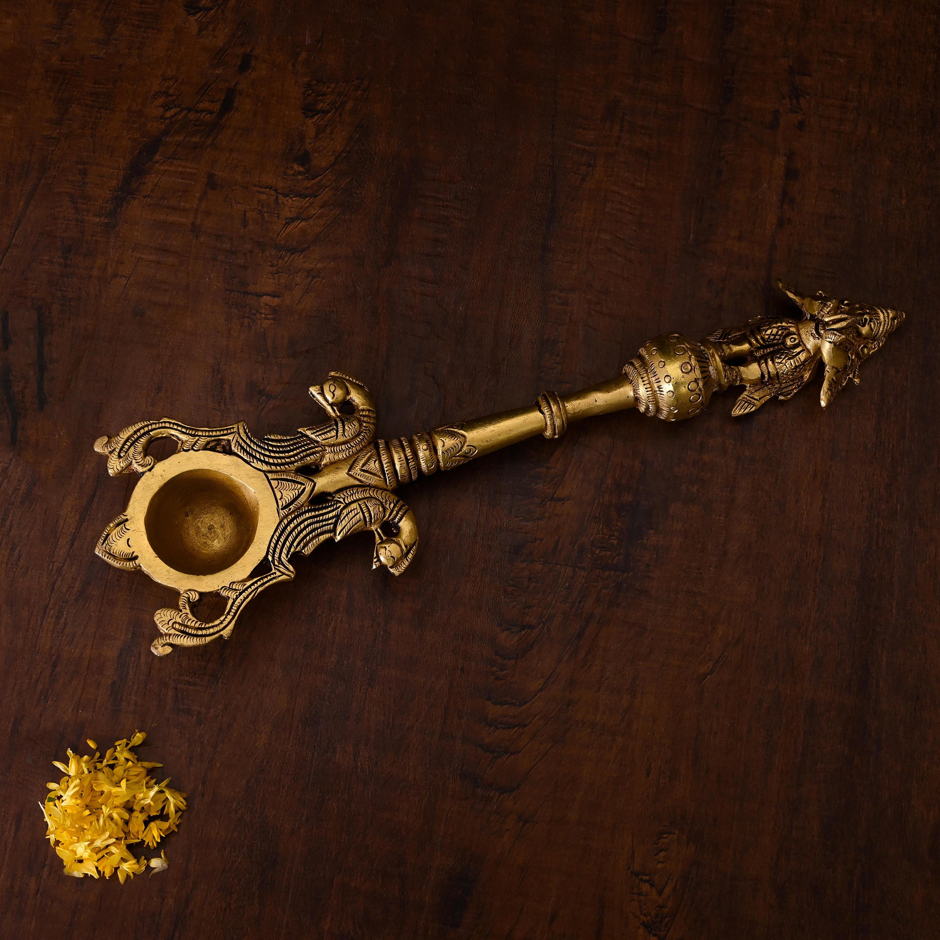 Brass Garuda Ahuti Spoon (10.5 Inch) – Vedansh Craft