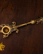Brass Garuda Ahuti Spoon (10.5 Inch)