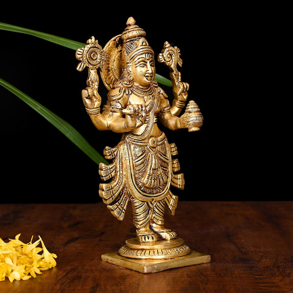Brass Lord Dhanvantari Idol (7.5 Inch)