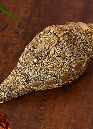Brass Vishwaroopam Vishnu Conch (9.5 Inch)