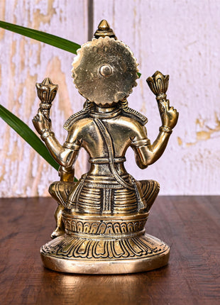 Brass Goddess Lakshmi Idol (6.8 Inch)