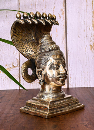 Brass Narmadeshwar Mahadev Idol (9.5 Inch)