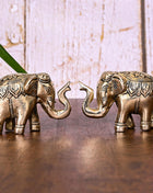 Brass Elephant Statue Pair (2.2 Inch)