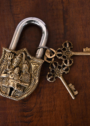 Brass Shiv Parivar Door Lock (4.5 Inch)