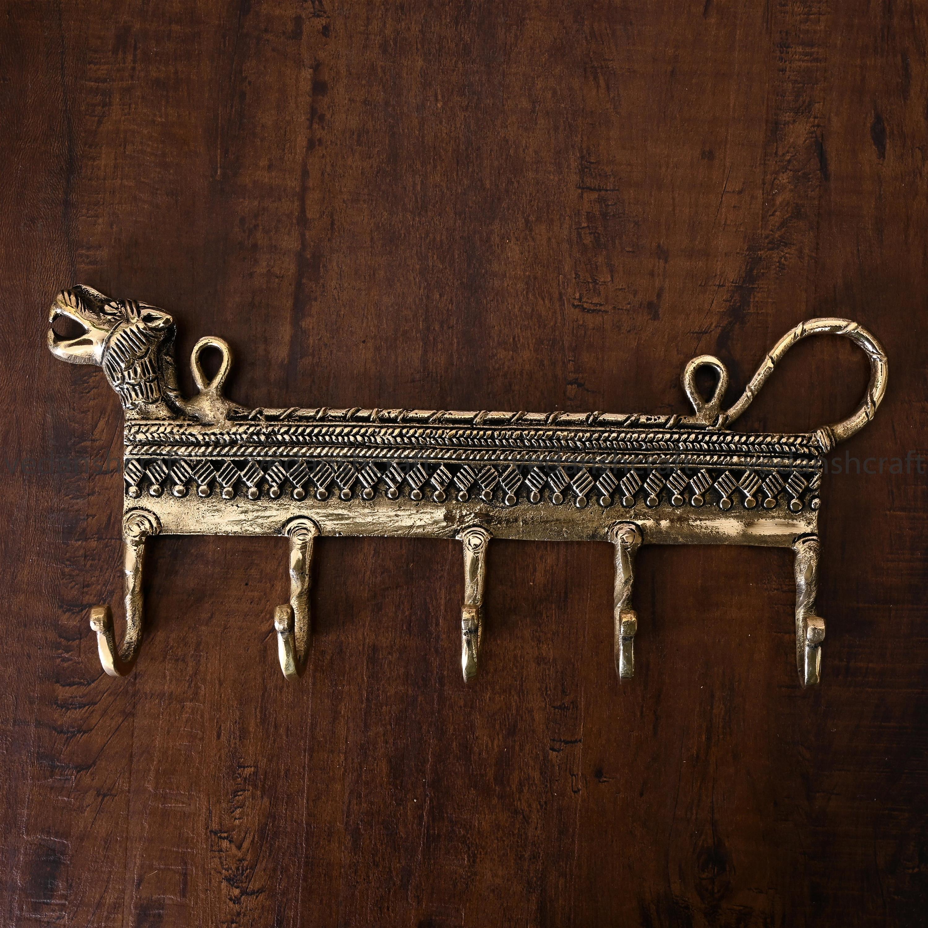 Brass Lion Wall Key Hanger Inch)