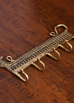 Brass Lion Wall Key Hanger (4.5 Inch)