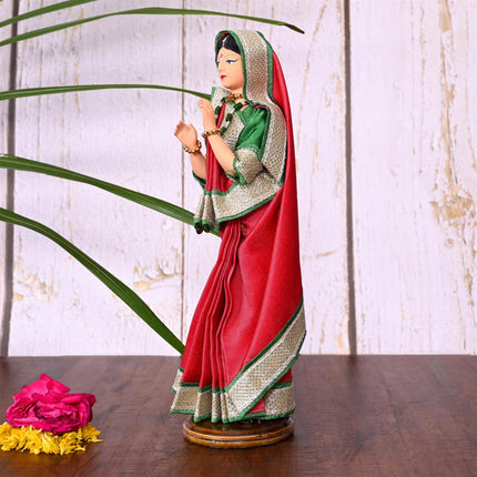 Handmade Rajasthani Doll In Banarasi Saree (10.5 Inch)