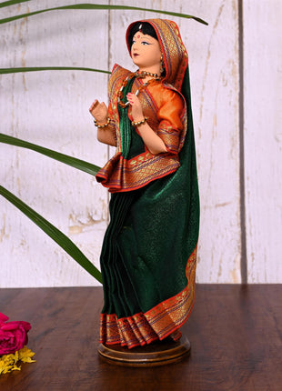 Handmade Rajasthani Doll In Banarasi Saree (10.5 Inch)