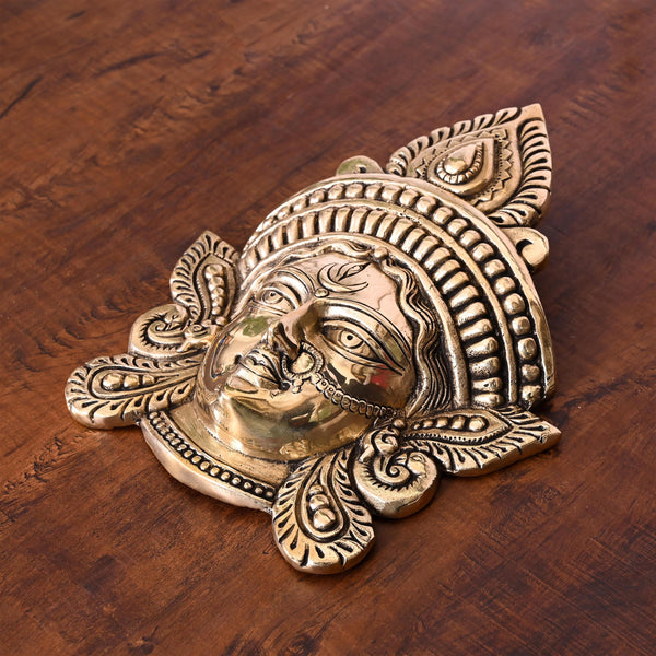 Brass Durga Face Wall Hanging (10 Inch)