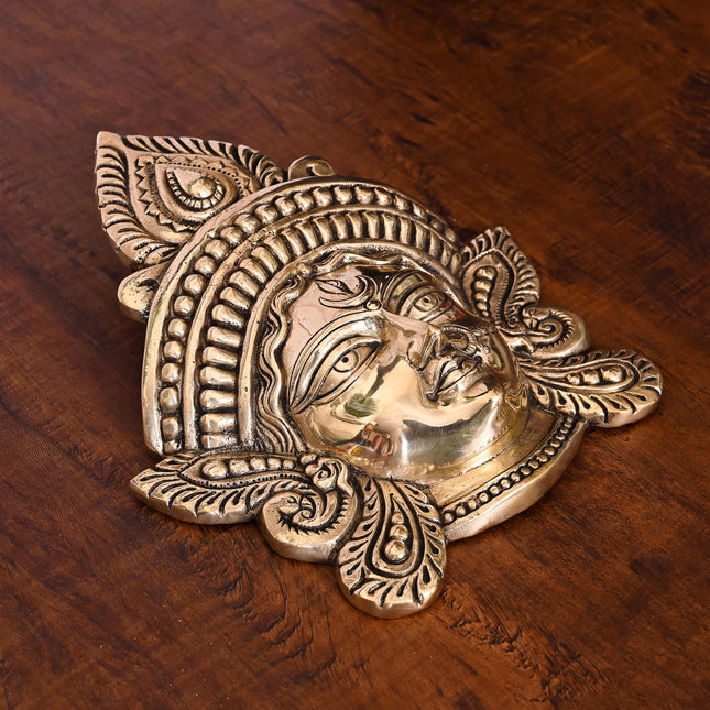 Brass Durga Face Wall Hanging (10 Inch)