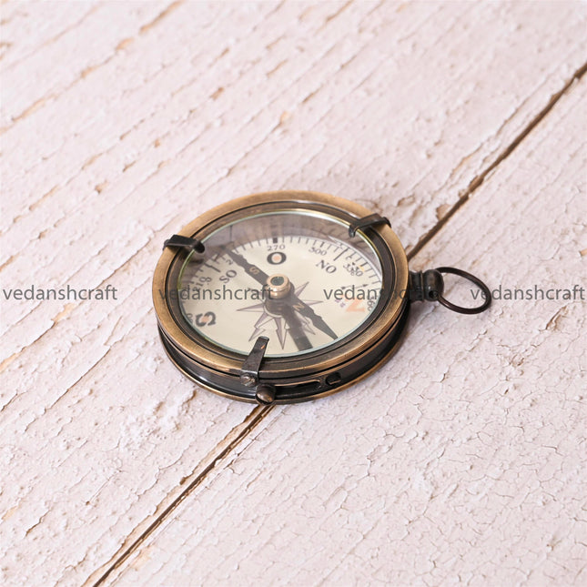 Brass Pocket Compass Antique (3.2 Inch)