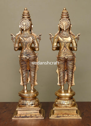 Brass Superfine Deep Lakshmi Pair (18 Inch)