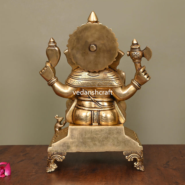 Brass Superfine Lord Ganesha Idol (13.8 Inch)
