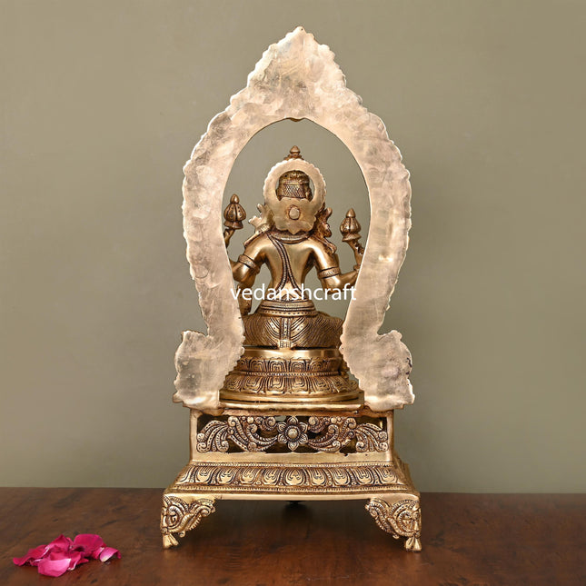 Brass Superfine Lakshmi On Throne (20.5 Inch)