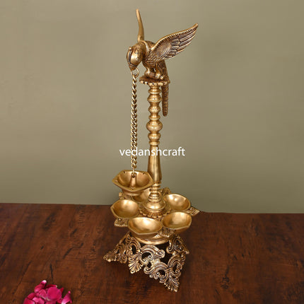 Brass Superfine Parrot Long Lamp (21 Inch)