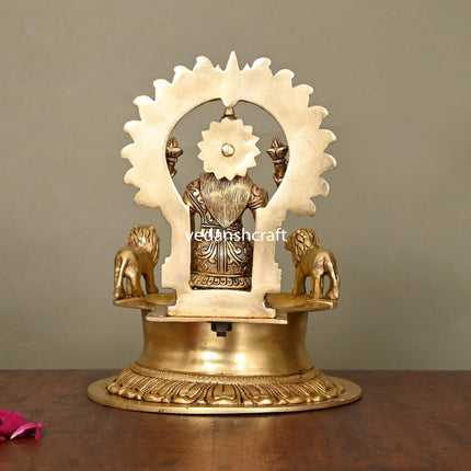 Brass Lakshmi Vilaku Diya/Lamp (10 Inch)