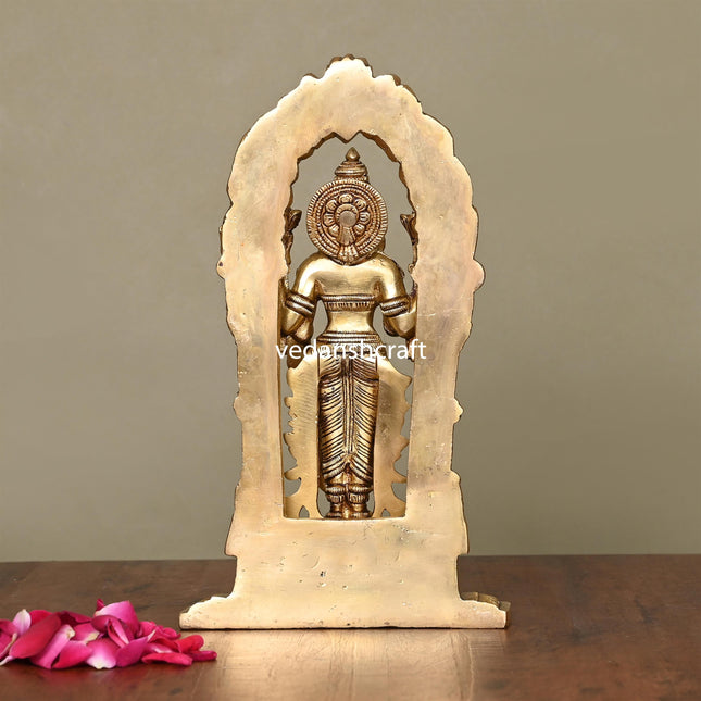 Brass Superfine Standing Goddess Lakshmi Idol (9 Inch)