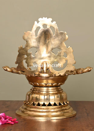 Brass Superfine Ganesha Diya/Lamp (9.8 Inch)