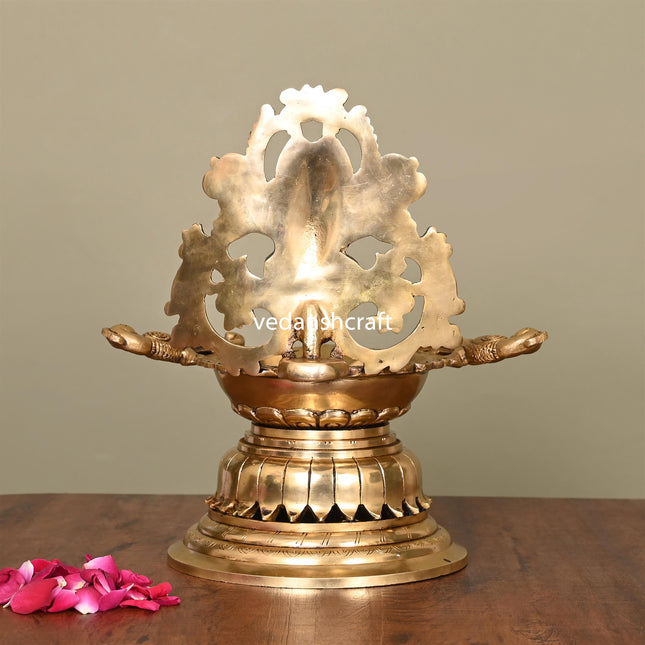 Brass Superfine Ganesha Diya/Lamp (9.8 Inch)