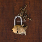 Brass Fish Door Lock With Two Keys (3.5 Inch)