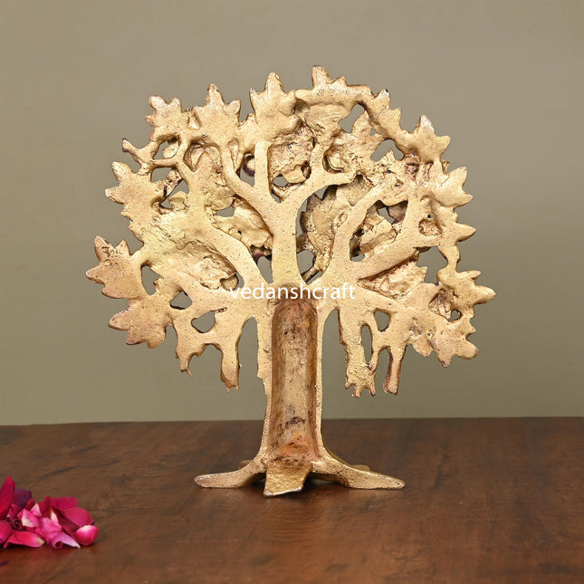 Brass Kalpvriksha Table Decor (8.8 Inch)