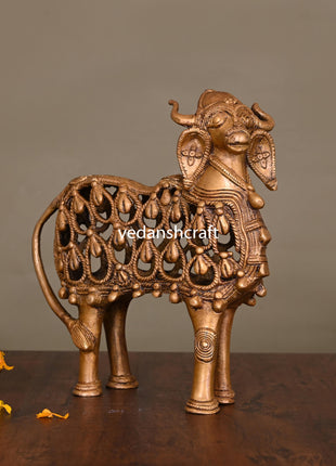 Brass Standing Jali Nandi Idol (9.5 Inch)