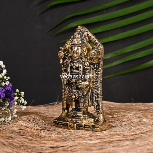 Brass Tirupati Balaji/Venkateshwar Idol (6.5 Inch)