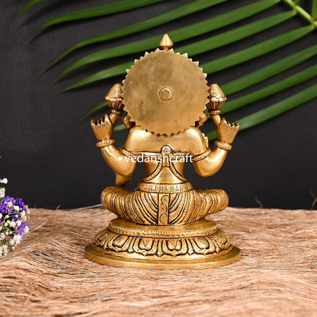 Brass Superfine Goddess Lakshmi Idol (7.5 Inch)
