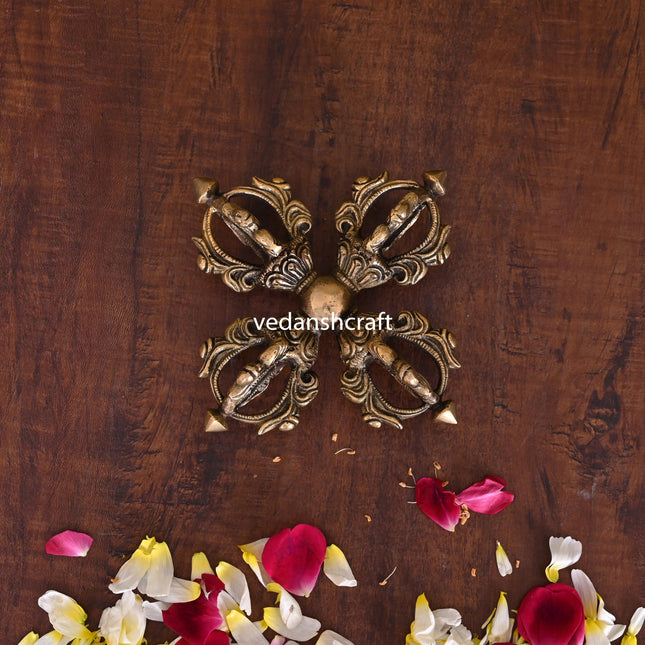 Brass Antique Double Vajra Dorje