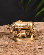 Brass Kamdhenu Cow With Calf Idol