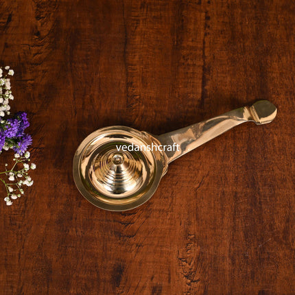 Brass Dhoop Aarti Spoon (9.8 Inch)