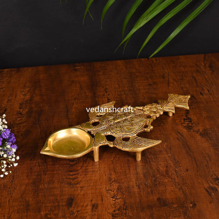Brass Peacock Pooja Spoon (11 Inch)
