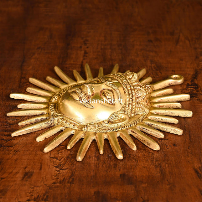 Brass Sun Face Wall Hanging (9 Inch)