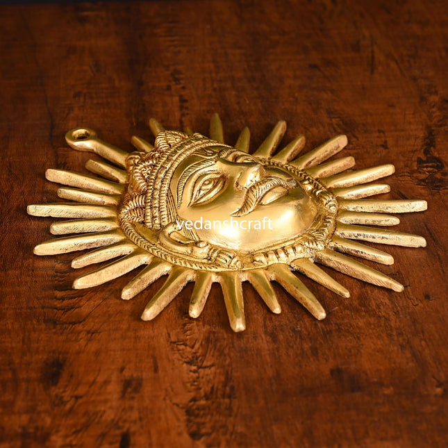 Brass Sun Face Wall Hanging (9 Inch)