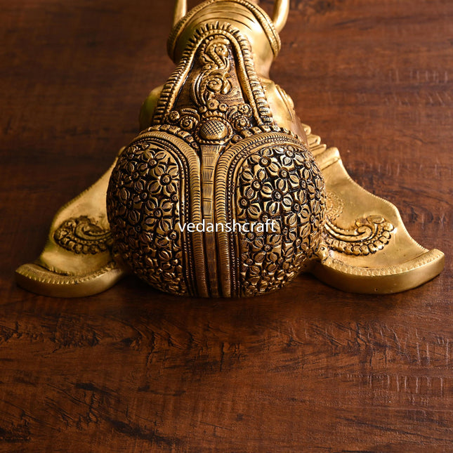 Brass Superfine Ganesha With Bell Wall Hanging (15 Inch)