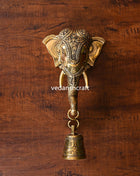 Brass Ganesha With Bell Wall Hanging (12 Inch)