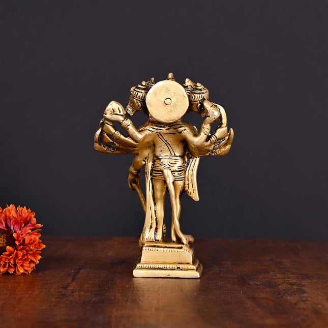 Brass Panchmukhi Hanuman Idol (6 Inch)
