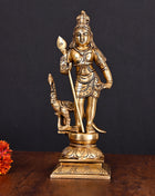 Brass Superfine Lord Murugan/Kartikeya Idol (10 Inch)