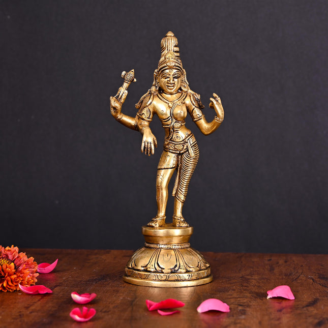 Brass Superfine Ardhanarishwara Idol (8.5 Inch)